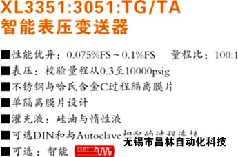 XL3351TG XL3351TA XL3051TG XL3051TA 智能壓力變送器