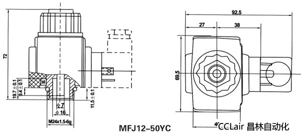油研型液壓閥用電磁鐵線圈，MFJ12-YC交流濕式閥用電磁鐵,MFZ12-YC直流濕式閥用電磁鐵,比例電磁鐵